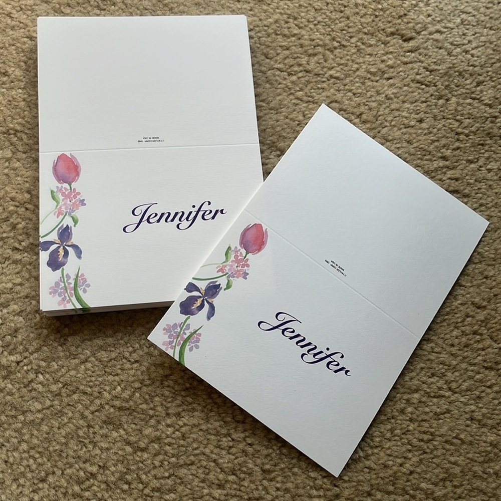 Personalized Custom Printed Jennifer Thank You Note Cards